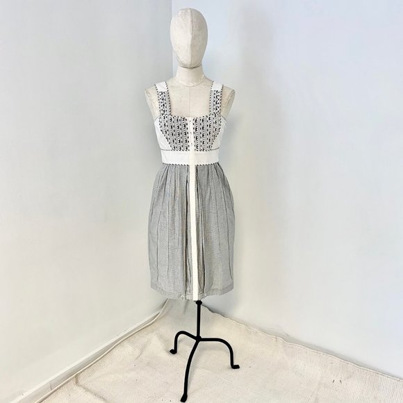 Zac Posen 8 Embroidered Sleeveless Sundress Khaki - Picture 4 of 12